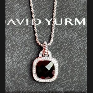 David Yurman Petite Albion .925 Sterling Silver Black Topaz Pendant Necklace